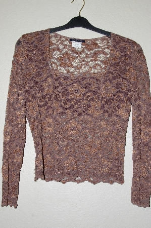 +MBADG #52-394  "Boston Proper Fancy Brown Lace Top"