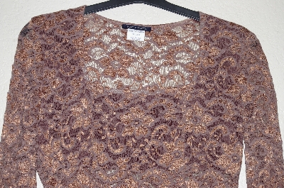 +MBADG #52-394  "Boston Proper Fancy Brown Lace Top"