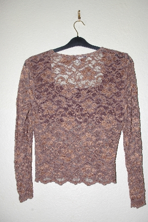 +MBADG #52-394  "Boston Proper Fancy Brown Lace Top"
