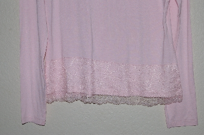 +MBADG #52-385  "Boston Proper Fancy Pink Lace Trimed Shirt"