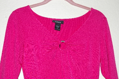 +MBADG #52-290  "Express Dk Pink Metal Ring V-Neck Pullover Top"