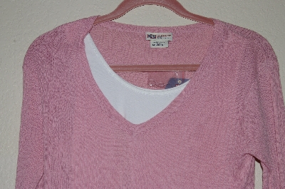 +MBADG #52-299  "Authentic Pink Sweater Top With Attached Tank"