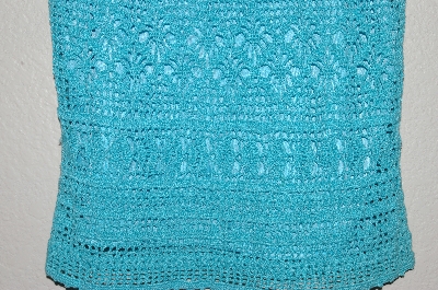 +MBADG #52-252  "Peck & Peck Tq Blue Crochet Fully Lined Tank"
