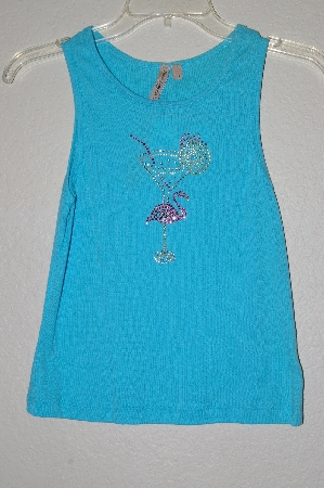 +MBADG #52-239  "Susan Lawrence Rhinestone Embelished Blue Tank"