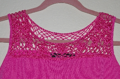 +MBADG #52-144  "J.A.C. Fancy Pink Crochet Top Knit Tank"