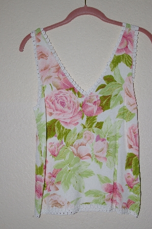 +MBADG #52-138  "Peck & Peck Fancy Rose Pattern Knit Tank"