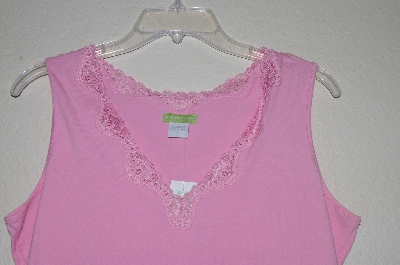 +MBADG #52-454  "Definite View Fancy Pink Stretch Lace Trim Tank"
