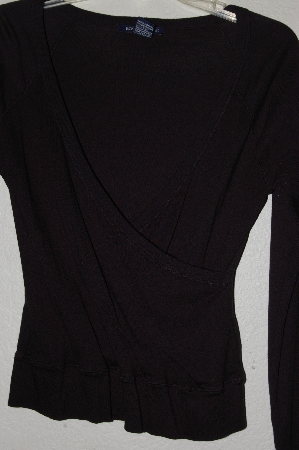 +MBADG #31-452  "Boston Proper Black Cross Over Stretch Top"