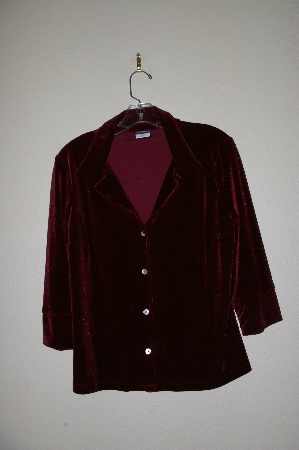+MBADG #31-439  "Boston Proper Fancy Red Velvet Shirt"