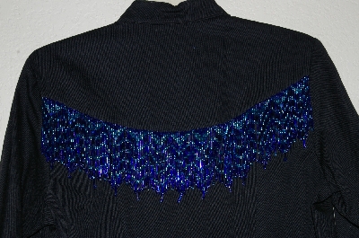 +MBADG #31-521  "Banjo Black Fancy One Of A Kind Hand Beaded Western Shirt"