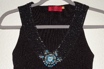 +MBADG #28-542  "Carina Brown Knit Fancy Embelished Tank"
