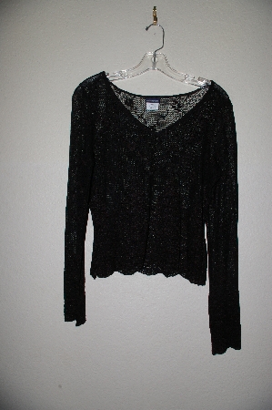 +MBADG #11-129  "Boston Proper Black Floral Lace Stretch Top"