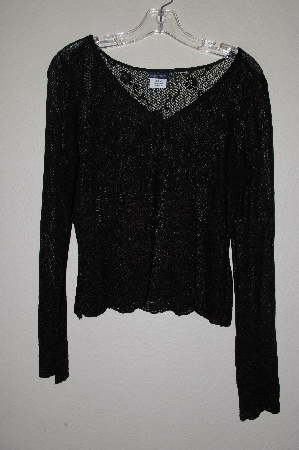 +MBADG #11-129  "Boston Proper Black Floral Lace Stretch Top"