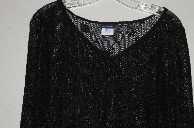 +MBADG #11-129  "Boston Proper Black Floral Lace Stretch Top"