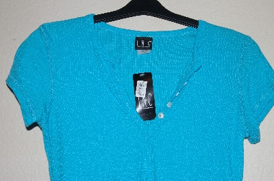 +MBADG #55-197  "I.N.C Blue Button Front Stretch Top"