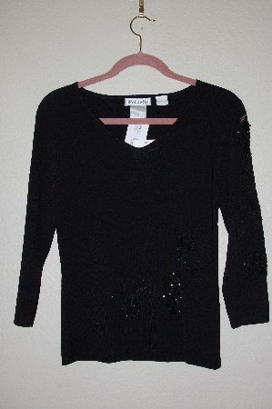 +MBADG #55-227  "Felicity Black Knit Fancy Embelished Sweater"