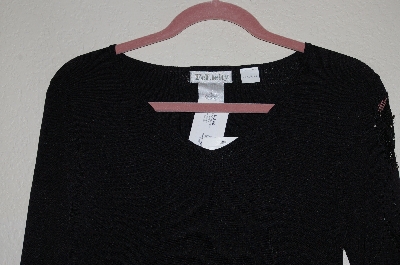 +MBADG #55-227  "Felicity Black Knit Fancy Embelished Sweater"