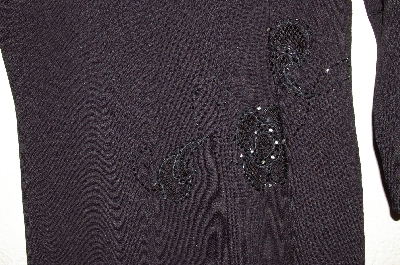 +MBADG #55-227  "Felicity Black Knit Fancy Embelished Sweater"