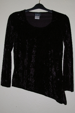 +MBADG #55-013  "Libra Fancy Black Crushed Velvet Stretch Top"