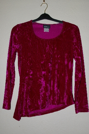 +MBADG #55-017  "Libra Fancy DK Pink Crushed Velvet Stretch Top"