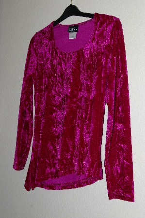 +MBADG #55-017  "Libra Fancy DK Pink Crushed Velvet Stretch Top"