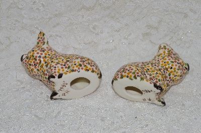 +MBADG #31-063  "1986 Hand Painted Floral Motif Pig Salt & Pepper Shakers"