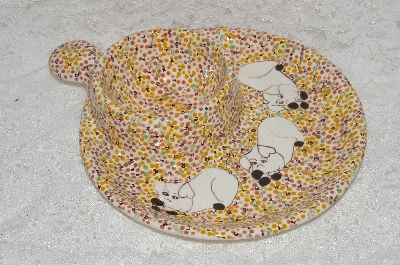+MBADG #31-006  "1986 Hand Made Ceramic Chip & Dip Server"