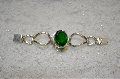 +MBA #GQ   Large Green Quartz Sterling Bracelet