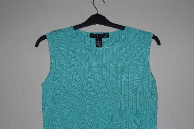 +MBANF #638  "Dialogue Blue Silk Blend Novelty Stitch Shell"