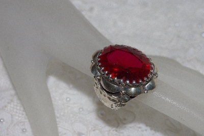 +MBAMG #11-0968  "Clem Nalwood Large Created Ruby Sterling Ring"