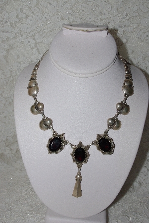 +MBAMG #11-0838  " Nalwood Fancy Sterling Garnet Necklace"