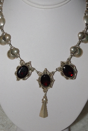 +MBAMG #11-0838  " Nalwood Fancy Sterling Garnet Necklace"