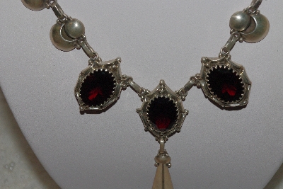+MBAMG #11-0838  " Nalwood Fancy Sterling Garnet Necklace"
